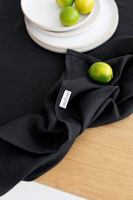 Black Linen Tablecloth 2