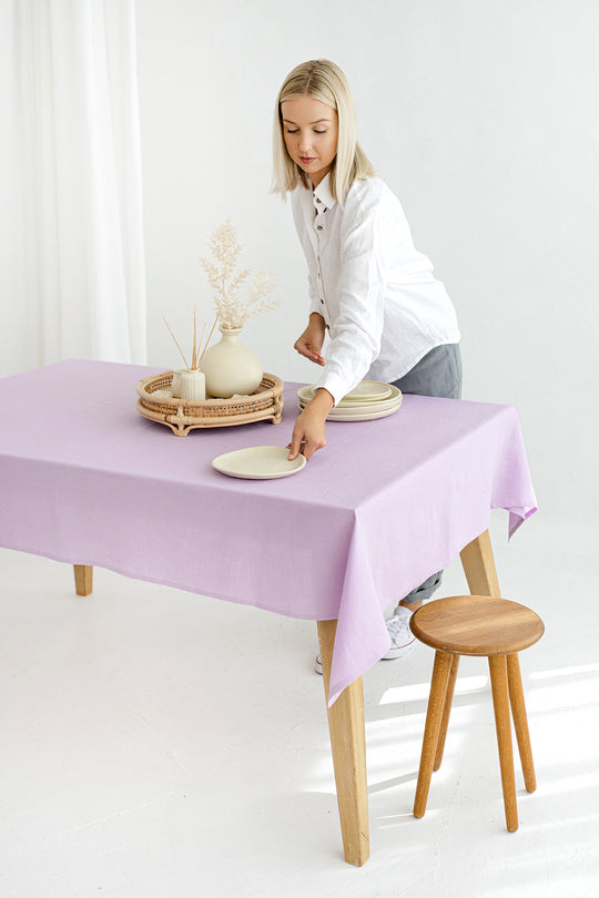 Lavender Linen Tablecloth 3