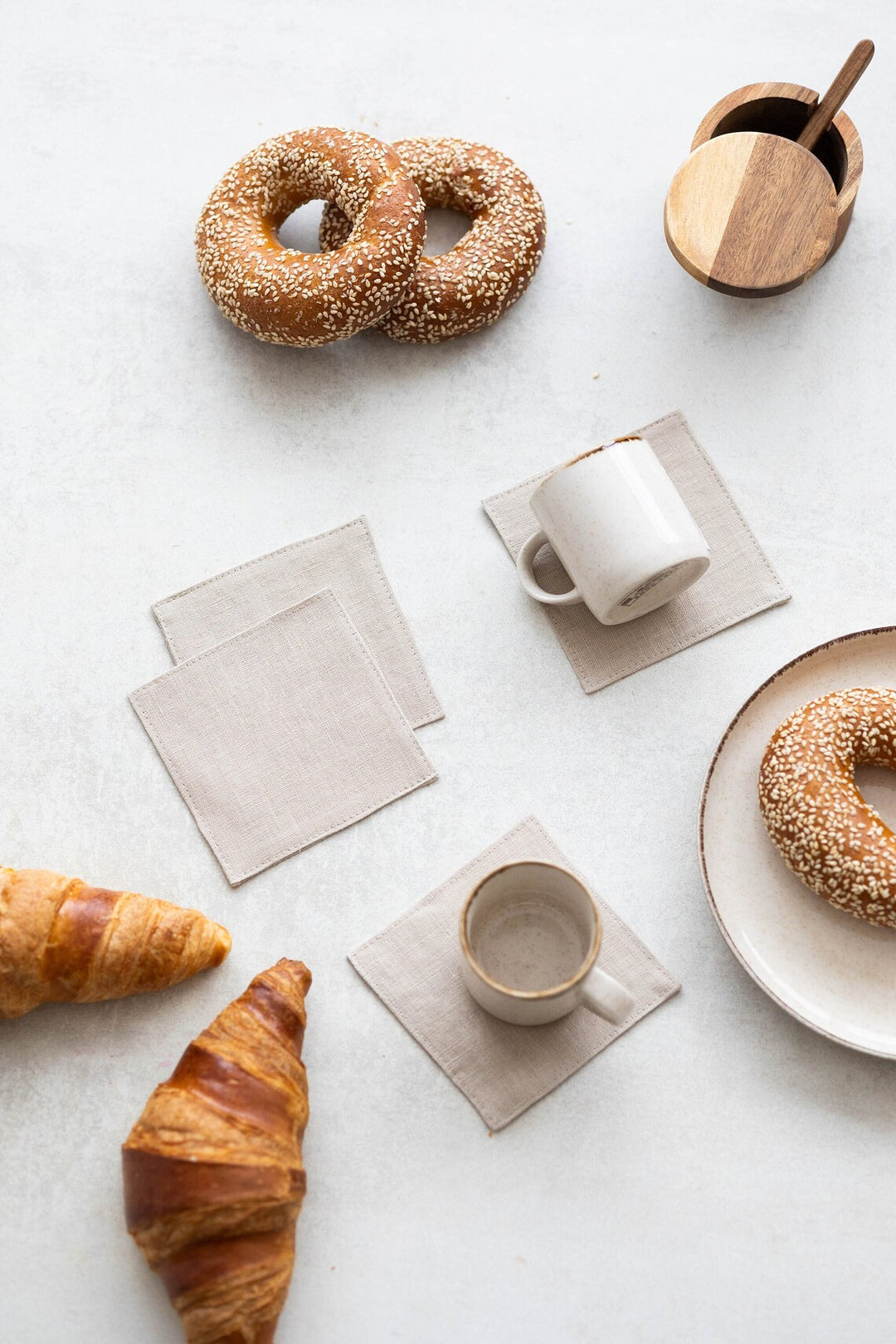 Linen Coasters Set Of 4 In Natural Color - Daily Linen