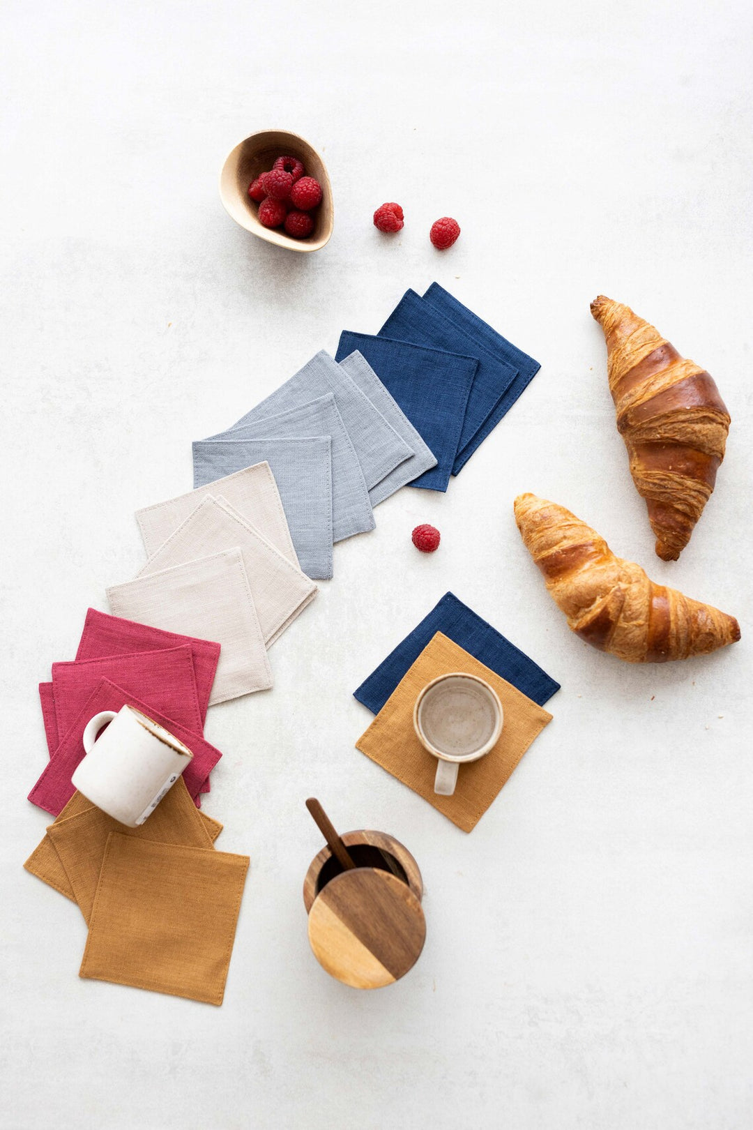 Linen Coasters Set Of 4 In Various Colors 1 - Daily Linen