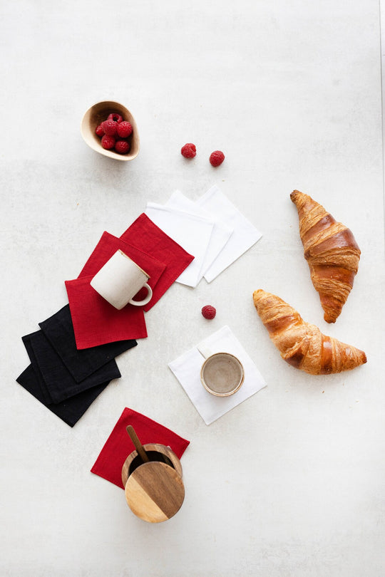 Linen Coasters Set Of 4 In Various Colors 3 - Daily Linen