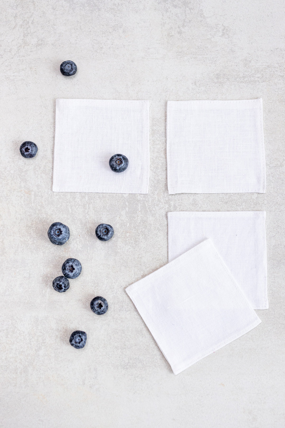 White Color Linen Coasters Set Of 4 - Daily Linen
