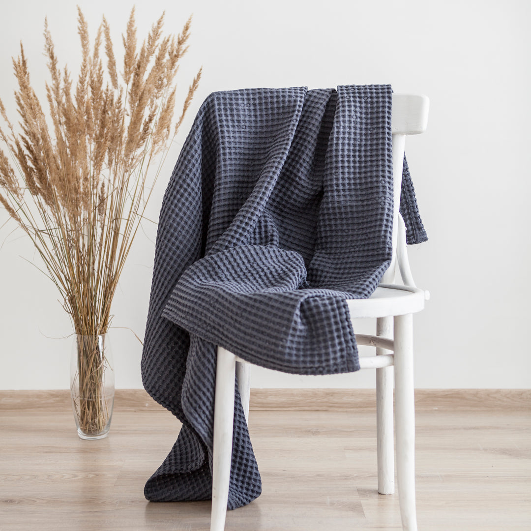 Waffle Bath Linen Towel In Blue Color - Daily Linen