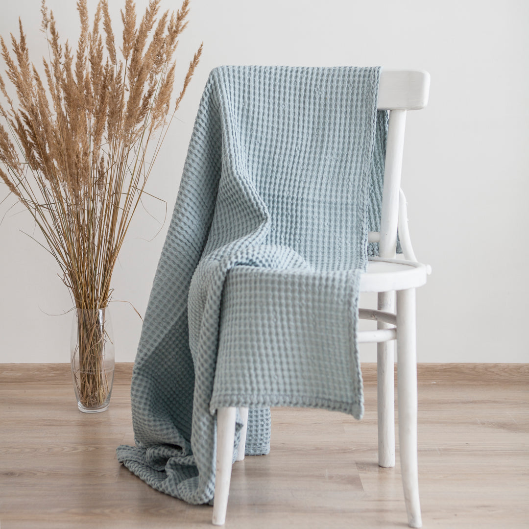 Waffle Bath Linen Towel In Sky Blue Color - Daily Linen