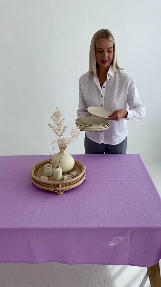 Lavender Linen Tablecloth