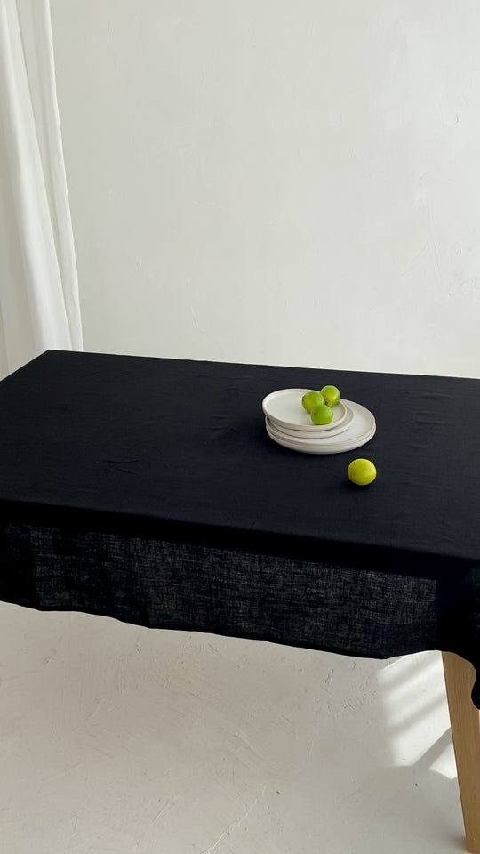 Black Linen Tablecloth