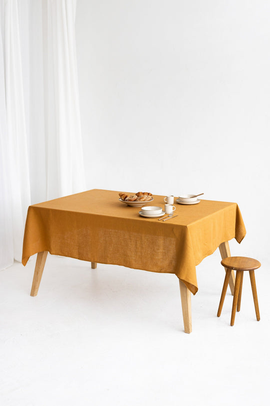 Amber Yellow Linen Tablecloth | Daily Linen