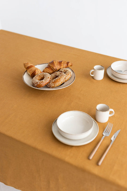 Amber Yellow Linen Tablecloth | Daily Linen
