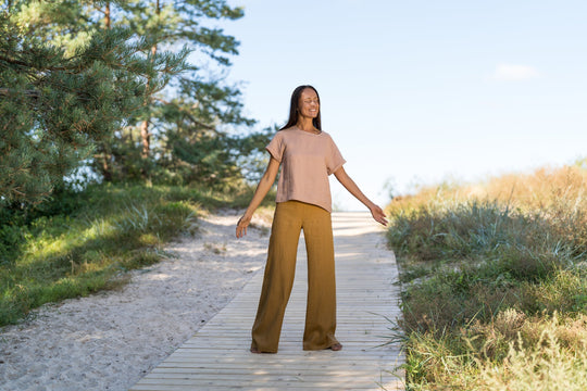 Linen Blouse NORA Powder Color 8 - Daily Linen