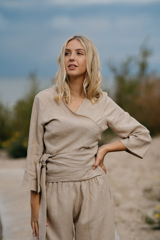 Wrap Linen Top MADEIRA | Daily Linen