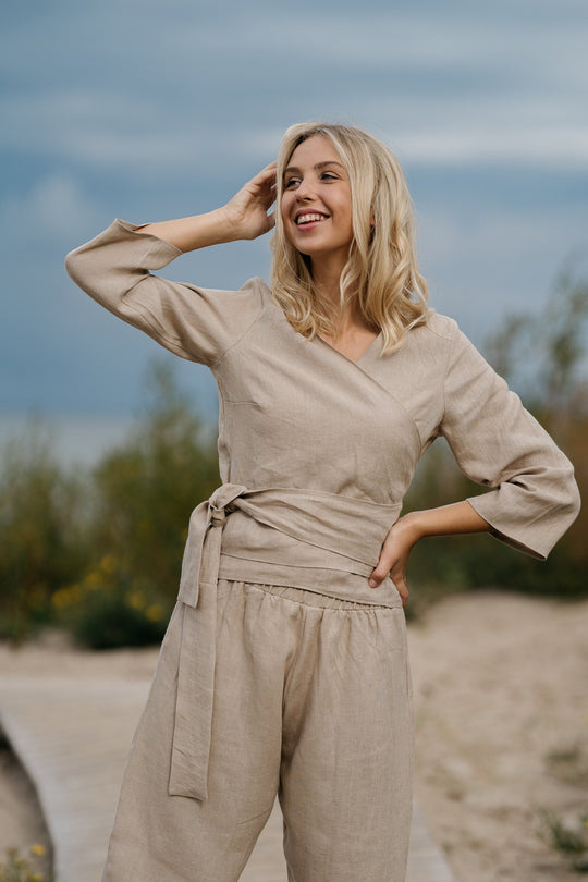 Wrap Linen Top MADEIRA | Daily Linen