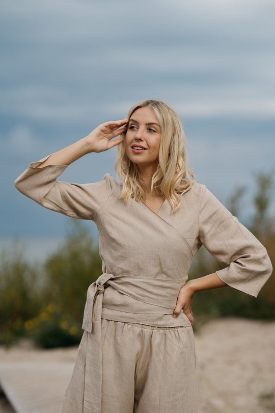 Wrap Linen Top MADEIRA | Daily Linen