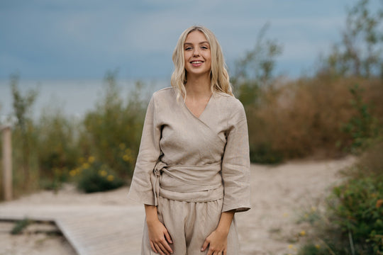 Wrap Linen Top MADEIRA | Daily Linen