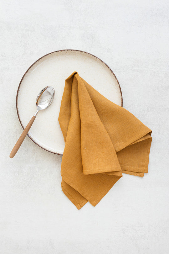 Linen Napkins In Yellow Color