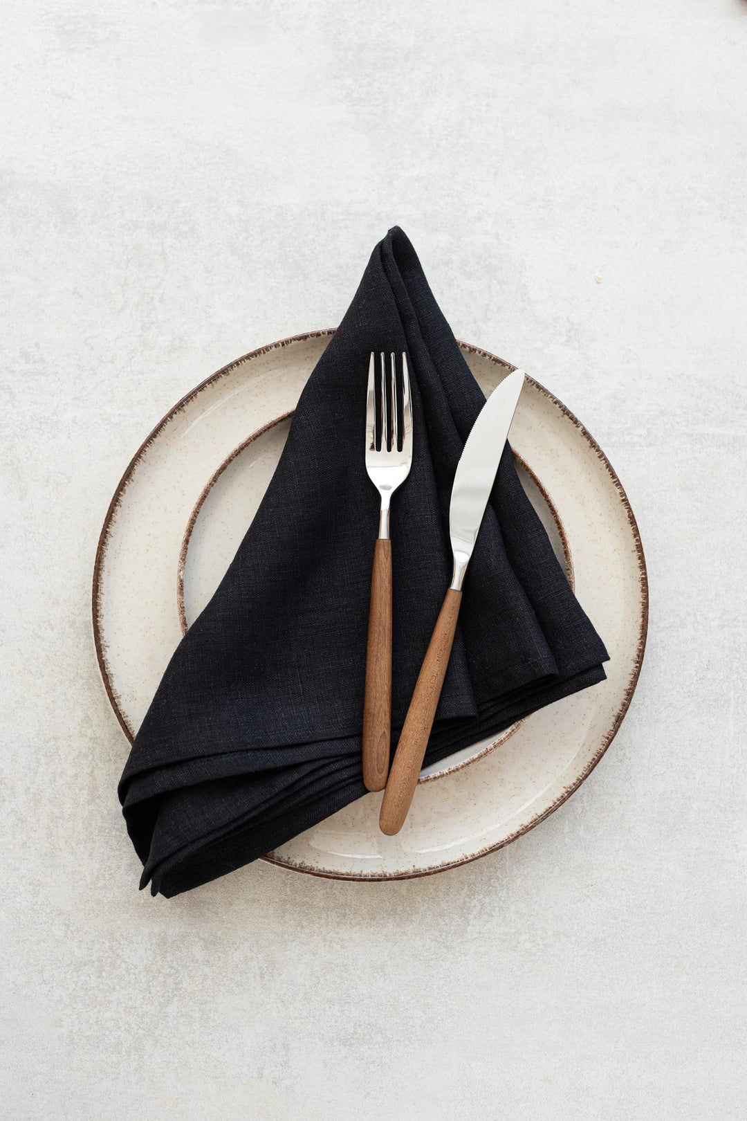 Black linen napkins