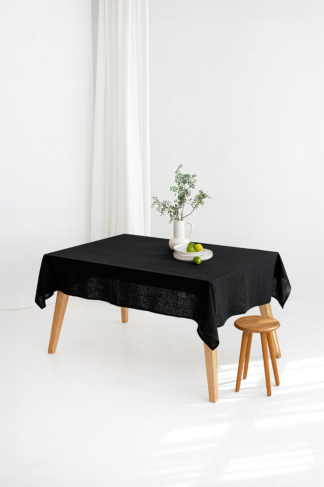 Black Linen Tablecloth 