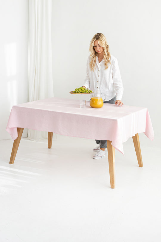 Linen tablecloth in dusty rose color - Daily Linen