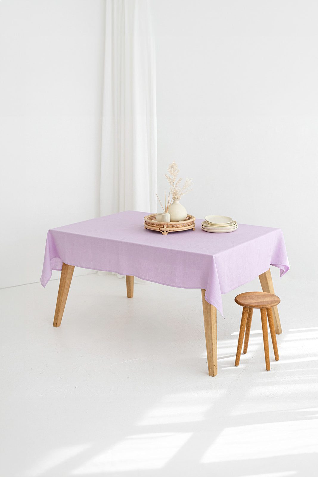 Lavender Linen Tablecloth