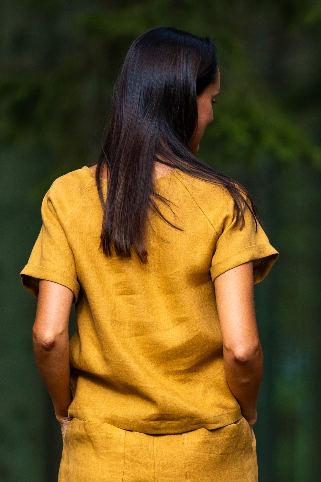 Linen Blouse Nora Amber Yellow Color 5 - Daily Linen