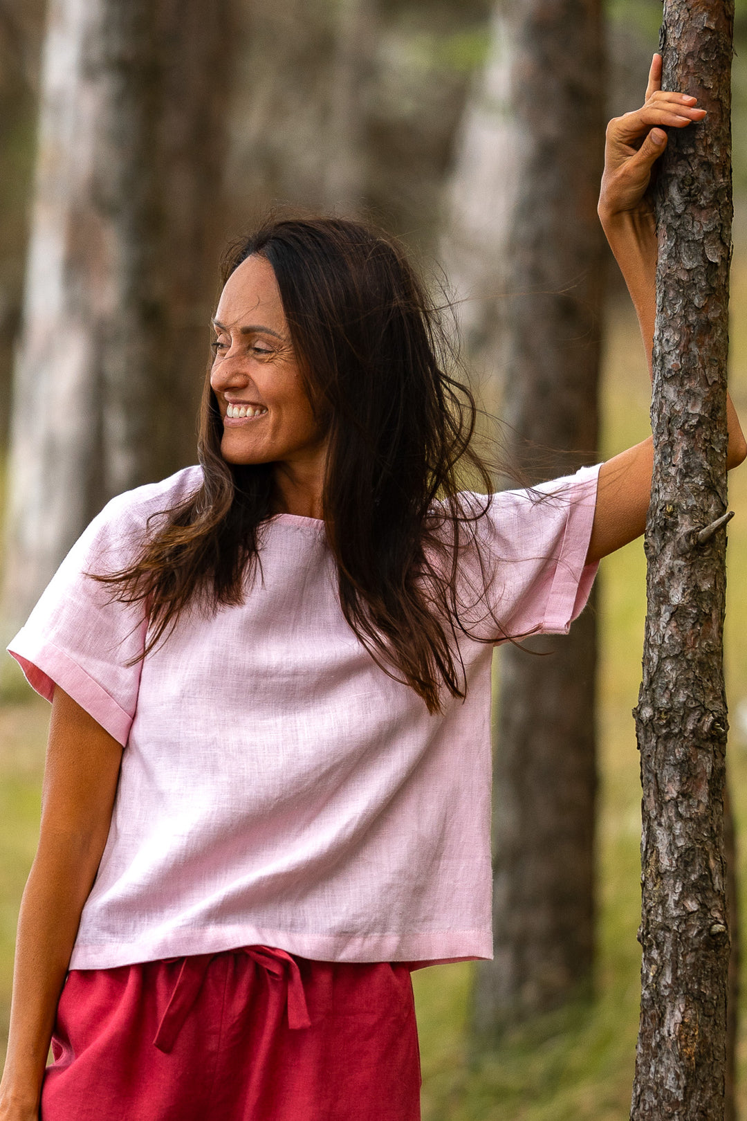 Linen Blouse Nora Dusty Rose Color 4 - Daily Linen