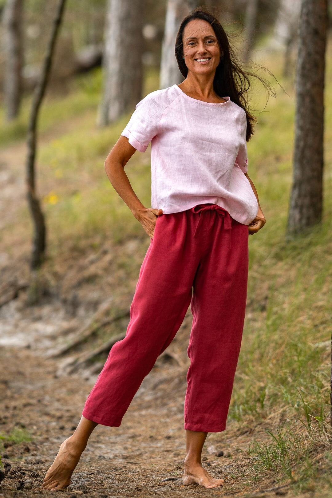 Linen Blouse Nora Dusty Rose Color 5 - Daily Linen