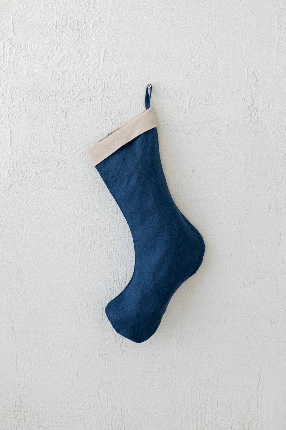 Linen Christmas Stocking Blue Color - Daily Linen