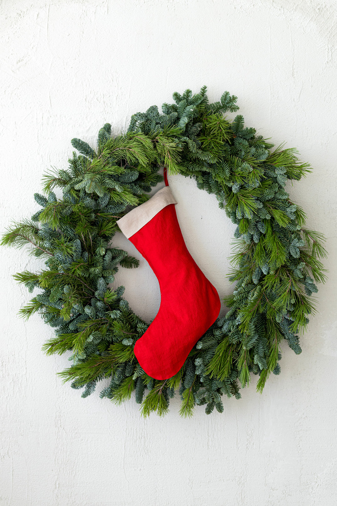 Red Linen Christmas Stocking - Daily Linen