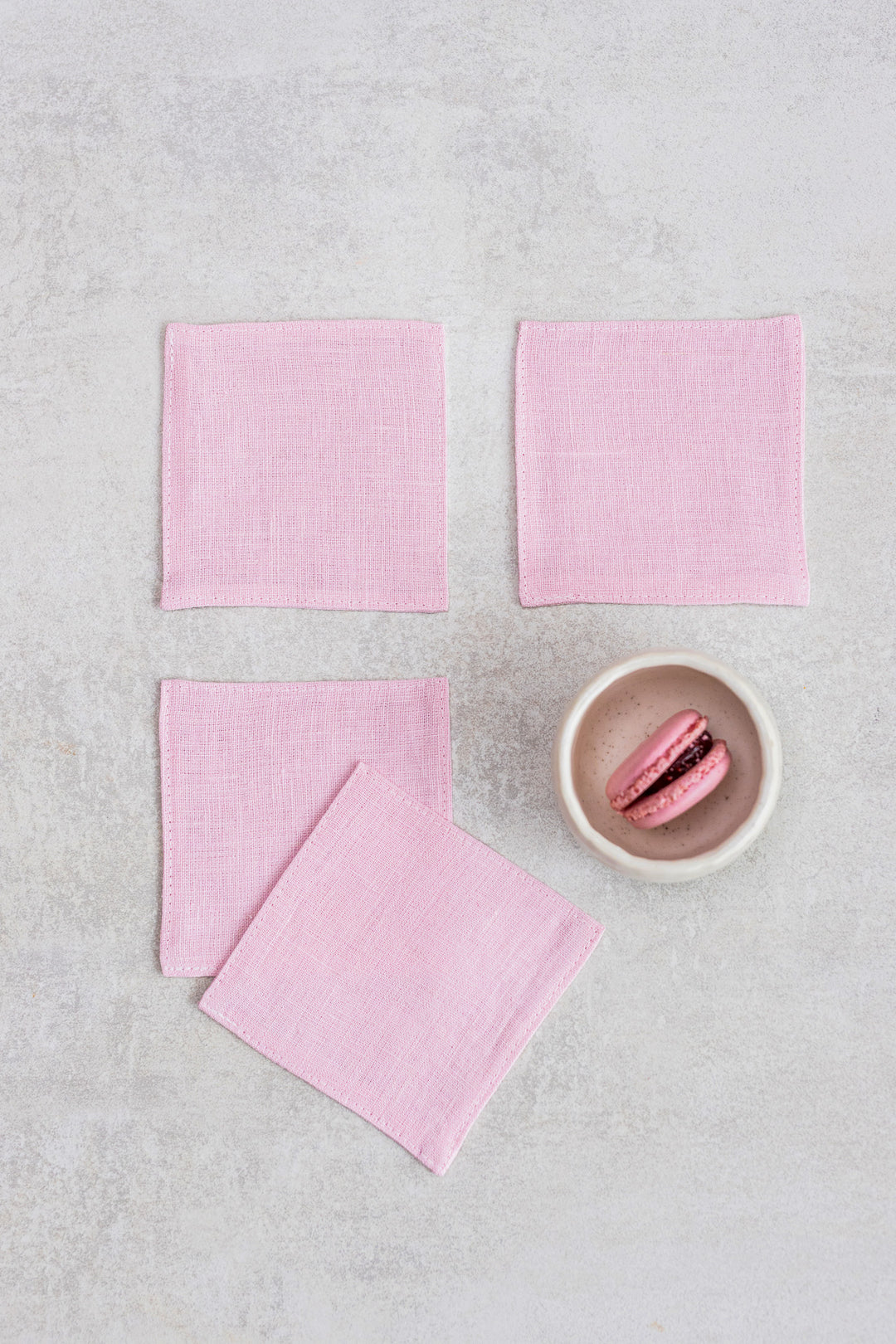 Dusty Rose Linen Coasters Set Of 4 - Daily Linen