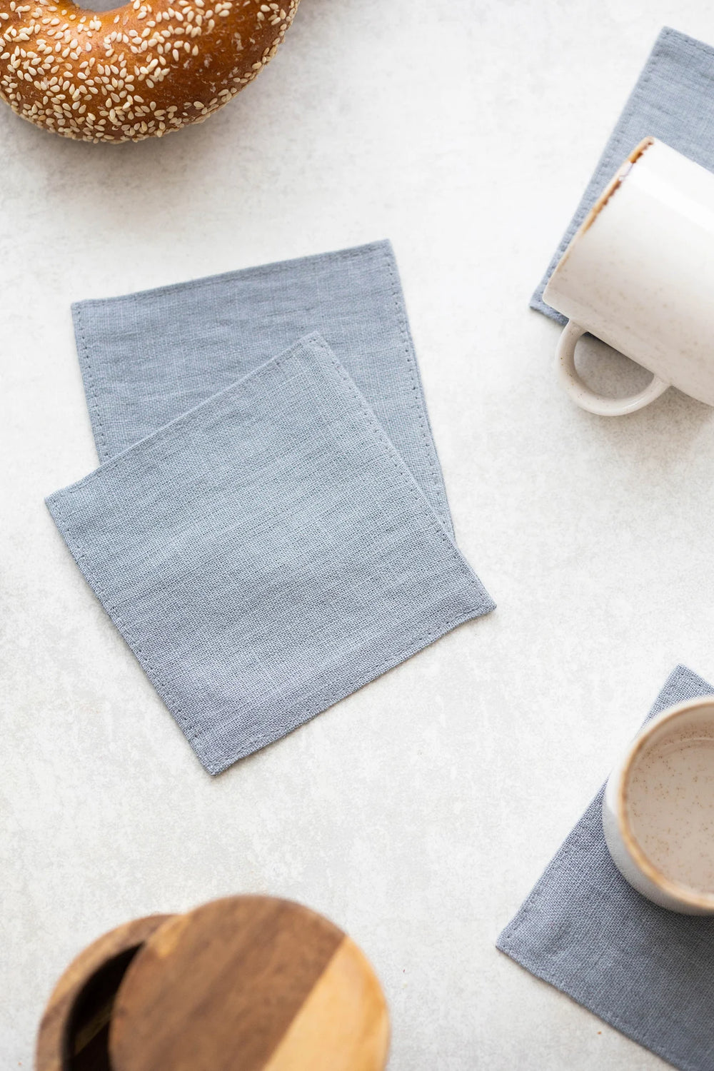 Linen Coasters Set Of 4 In Grey 2 | Daily Linen