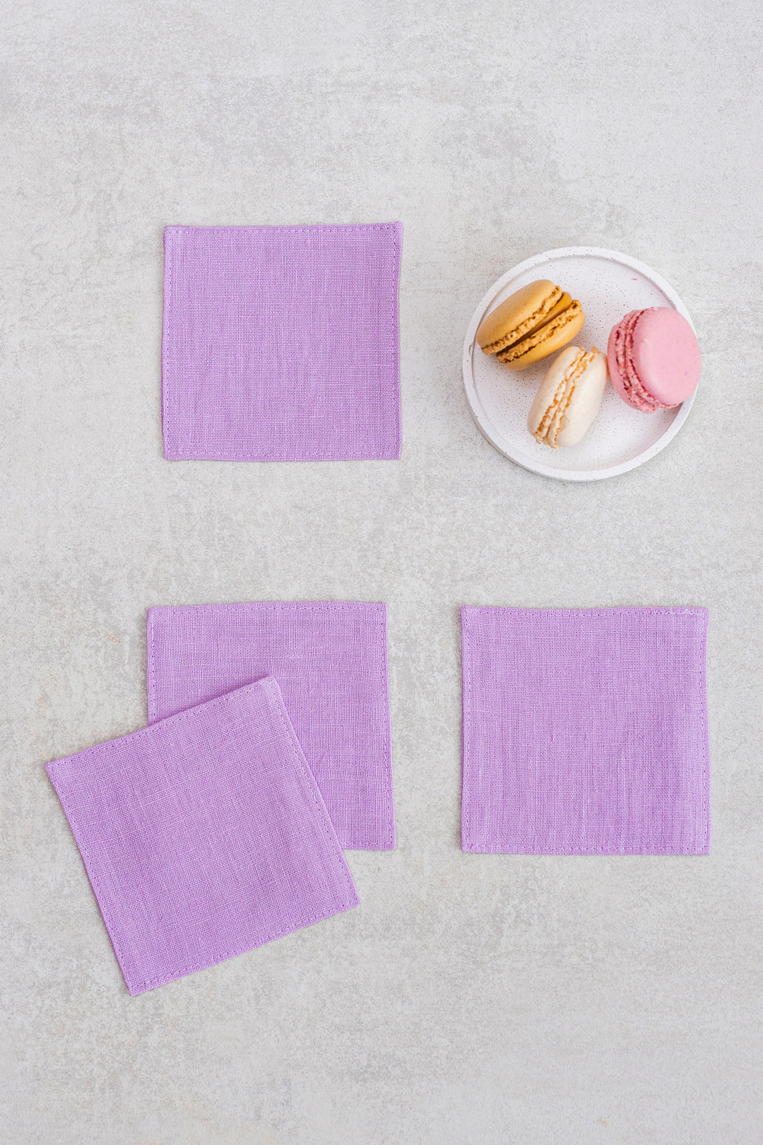 Lavender Linen Coasters Set Of 4 - Daily Linen