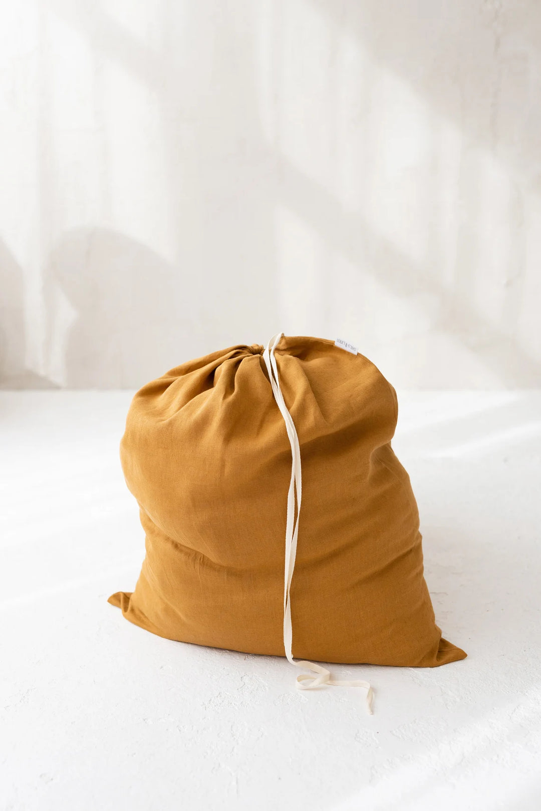 Linen Laundry Bag In Amber Yellow -  Daily Linen
