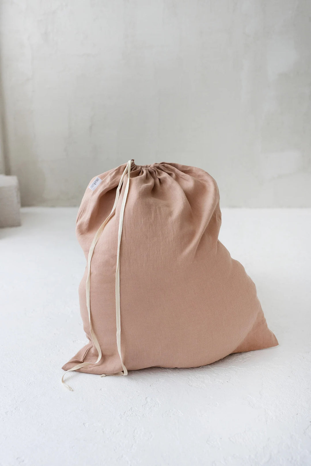 Linen Laundry Bag In Powder Color -  Daily Linen