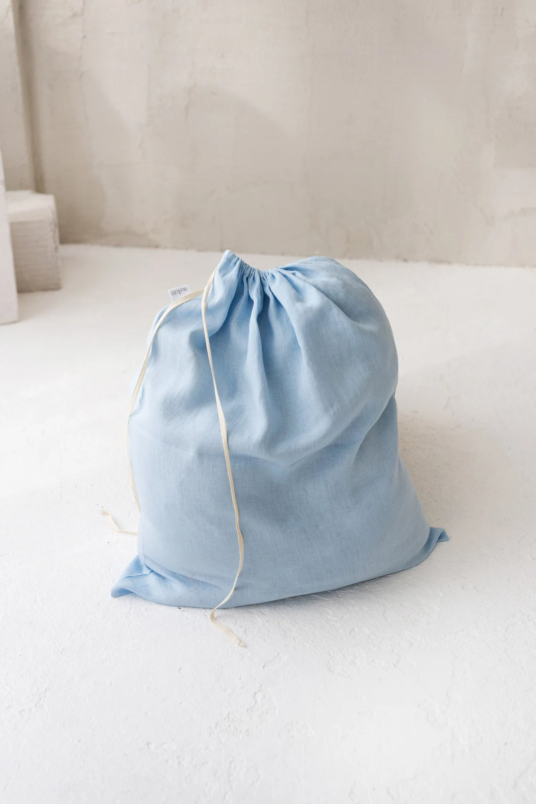 Linen Laundry Bag In Sky Blue Color - Daily Linen
