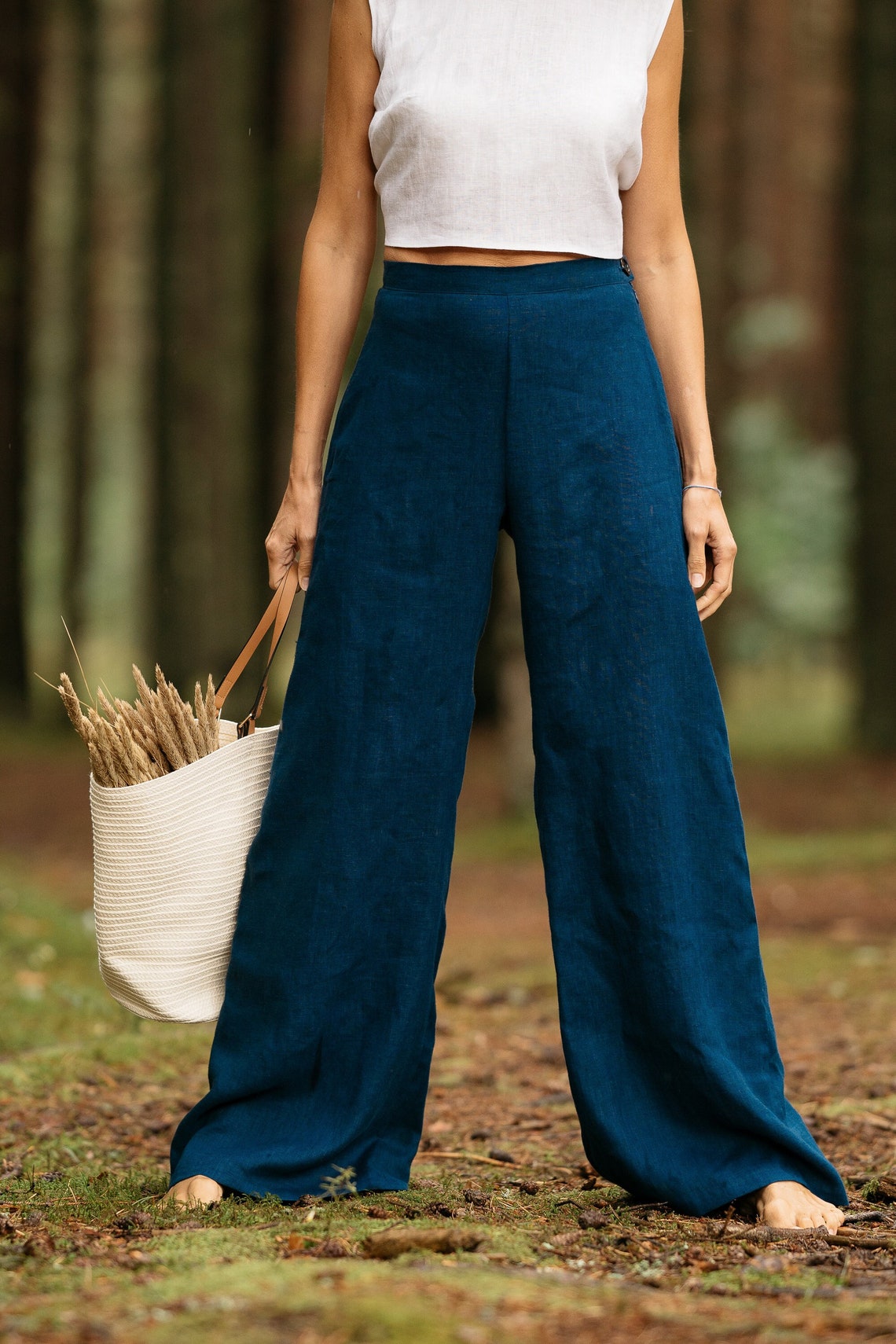 Linen palazzo pants sales