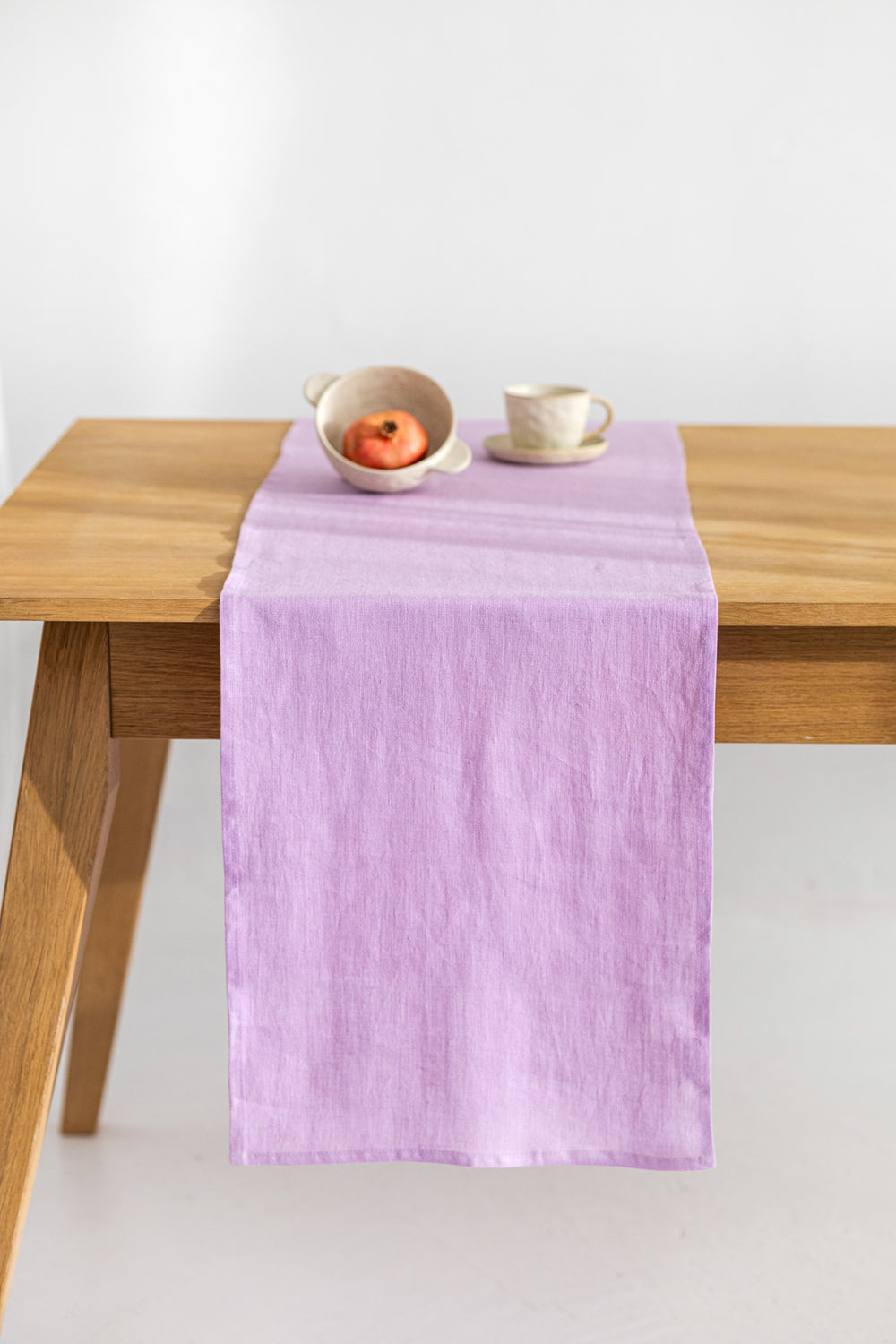Linen Table Runner On Table In Lavender Color 1 - Daily Linen