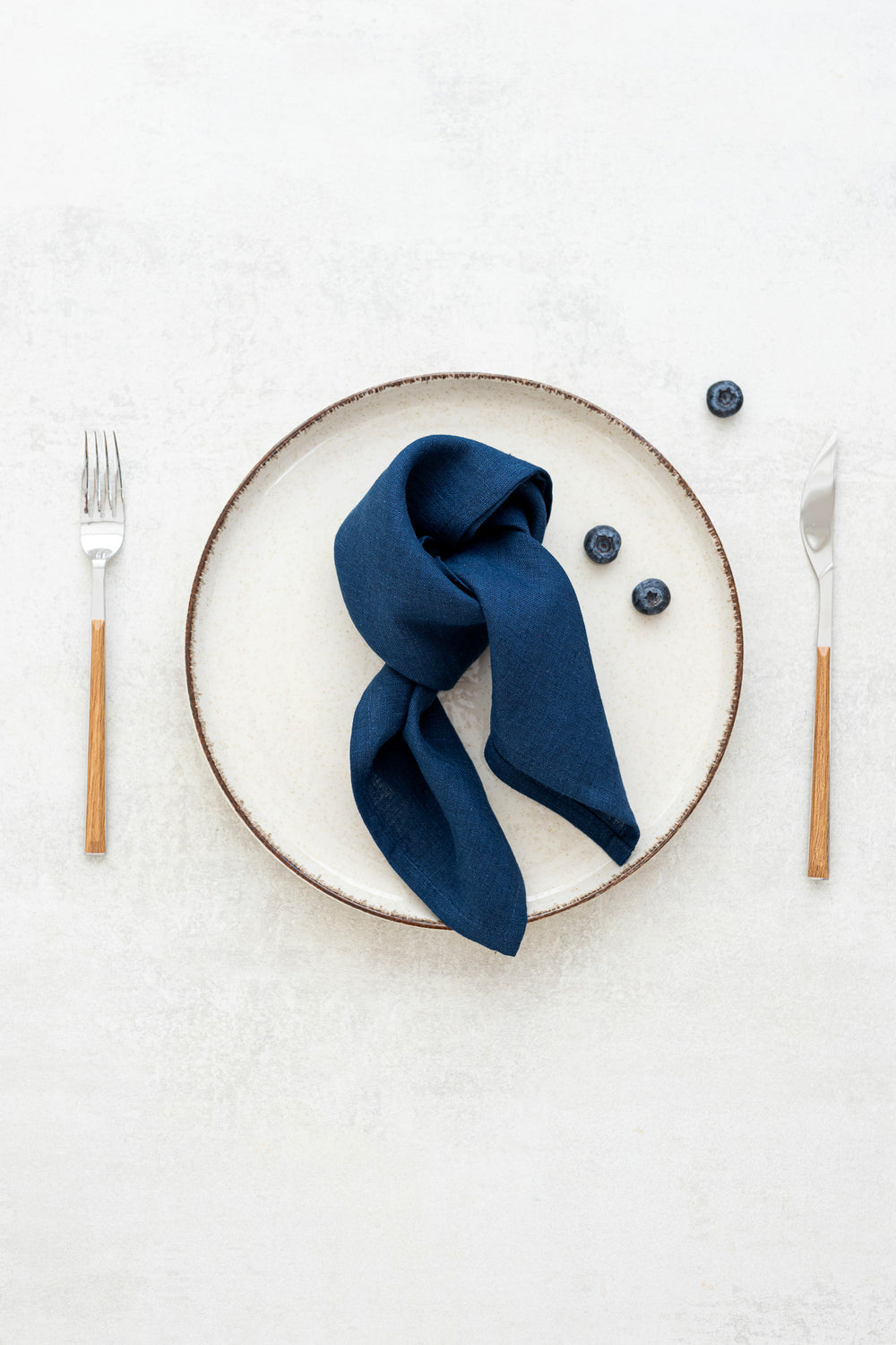 Linen Napkins Set Of 2 In Midnight Blue Color 1