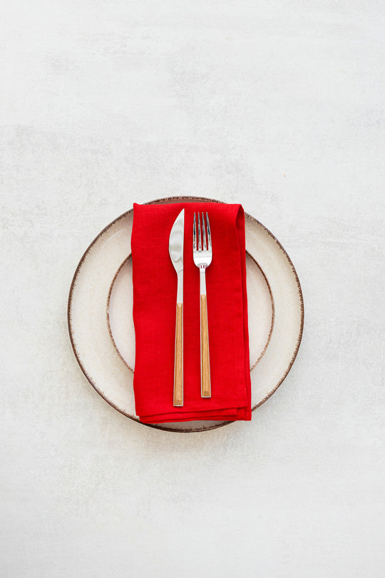 Linen Napkins Set Of 2 In Red Color 1 - Daily Linen