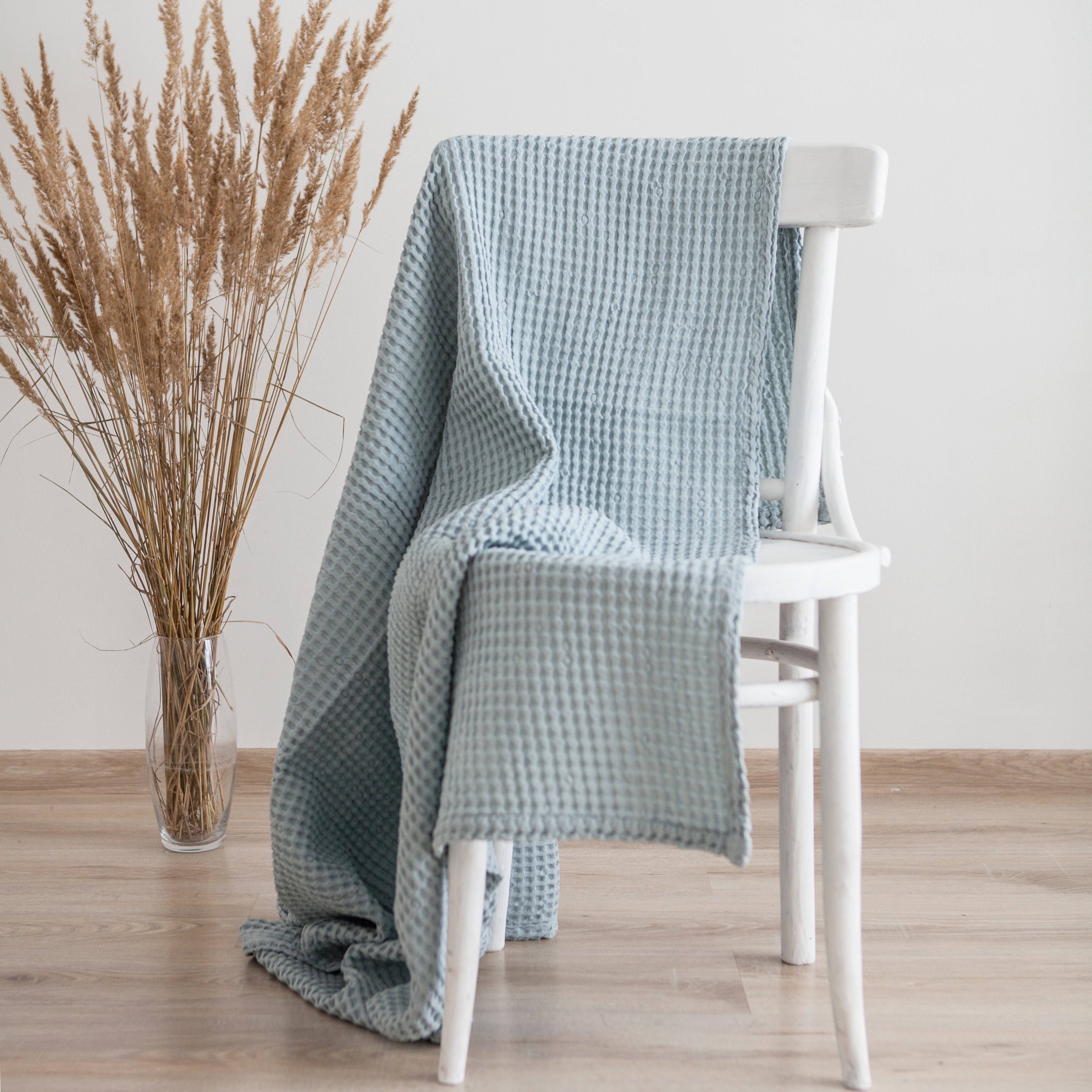 Waffle Bath Linen Towel In Sky Blue Color - Daily Linen