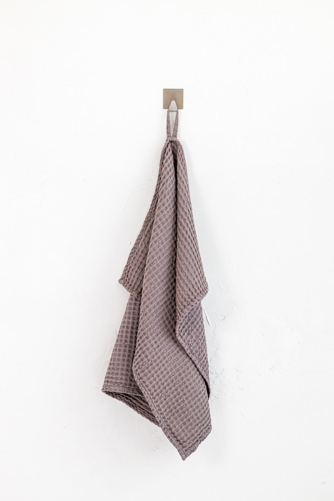 Hanging Linen Waffle Kitchen Towel In Grey Color - Daily Linen