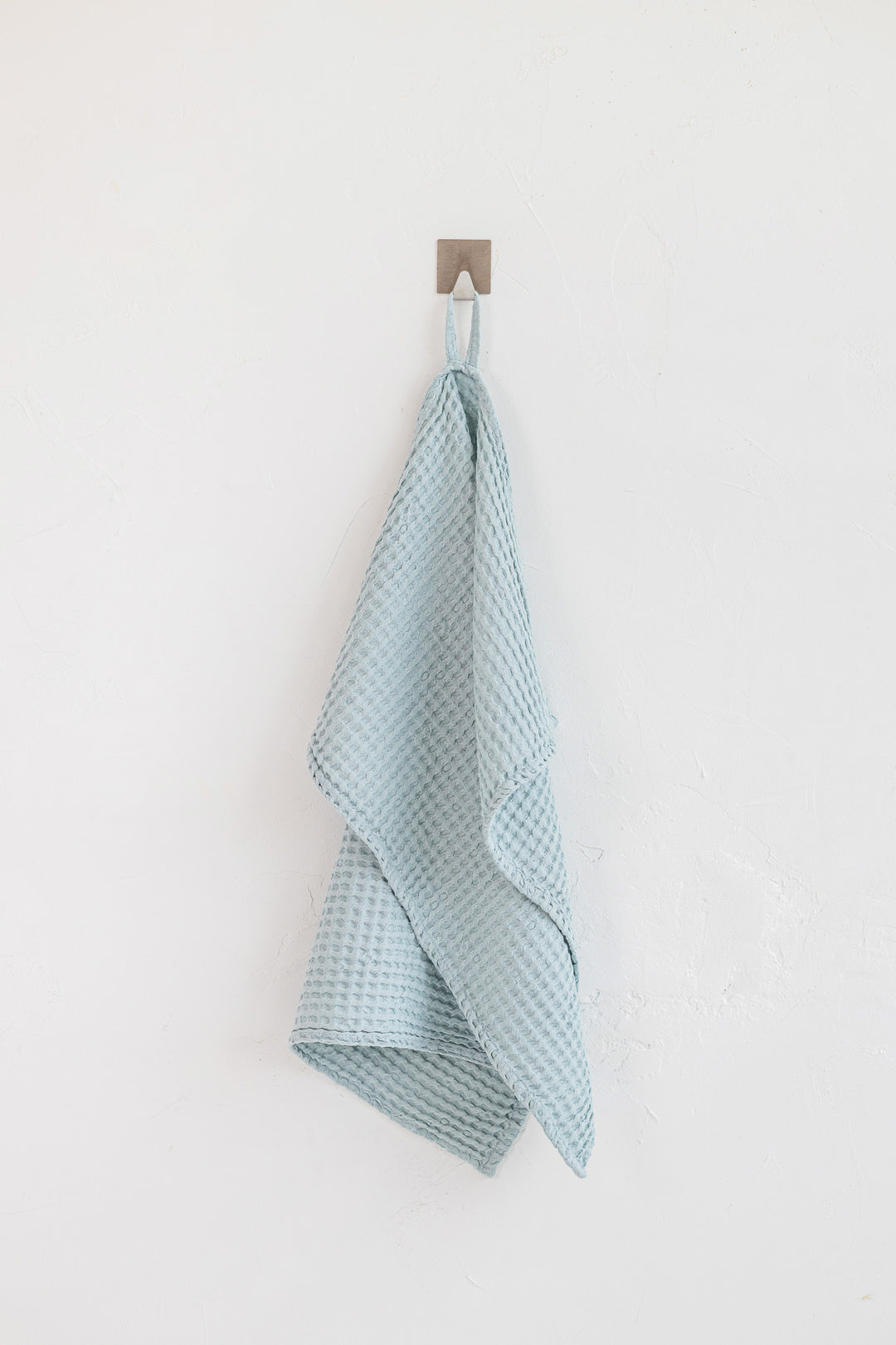 Hanging Linen Waffle Kitchen Towel In Sky Blue Color - Daily Linen