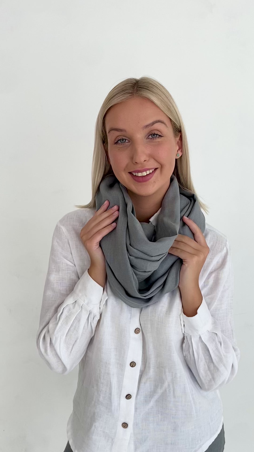 Grey Linen Scarf