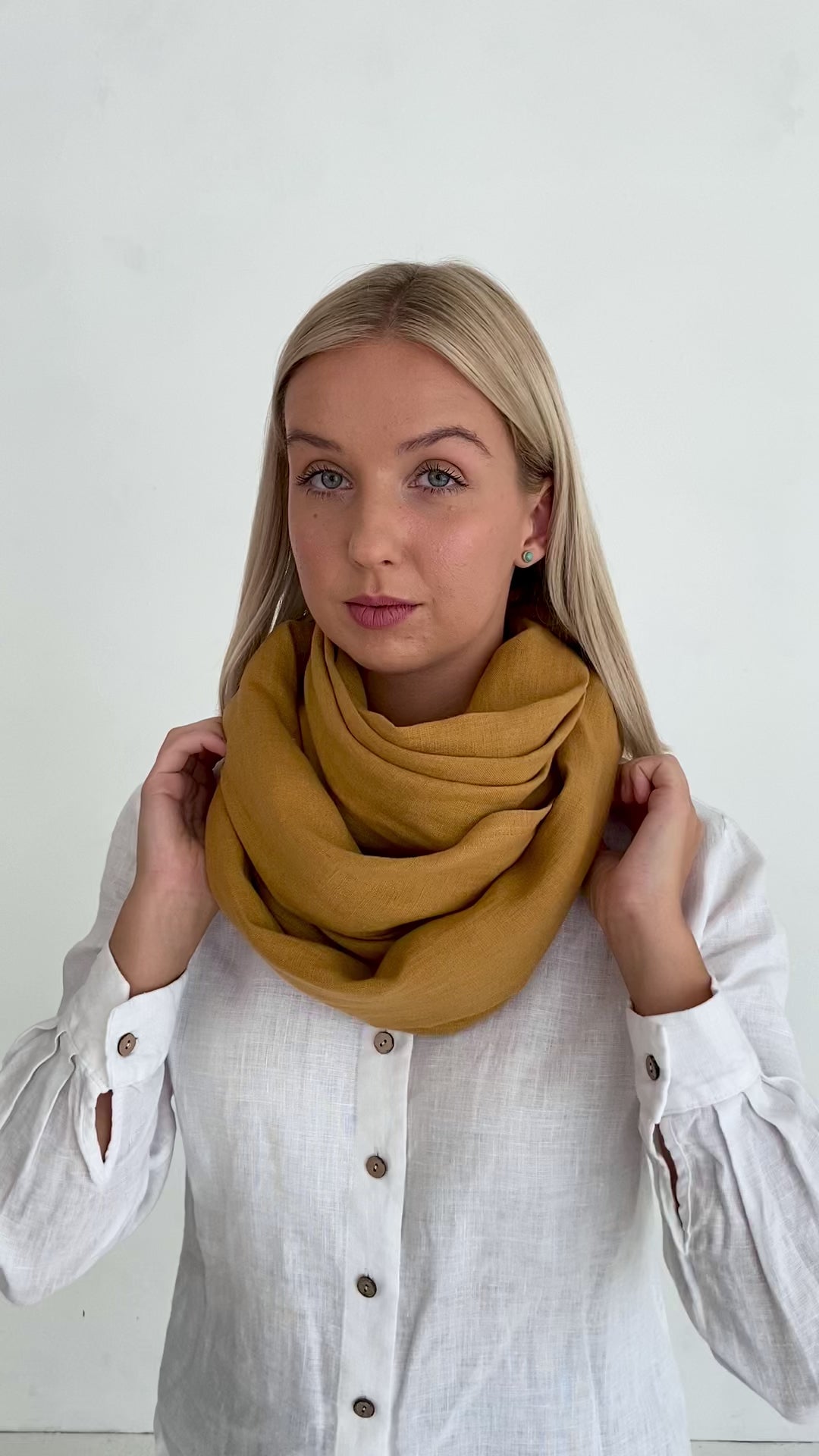 Amber Yellow Linen Scarf