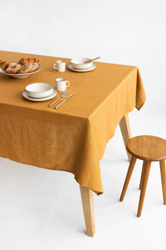 Amber Yellow Linen Tablecloth | Daily Linen