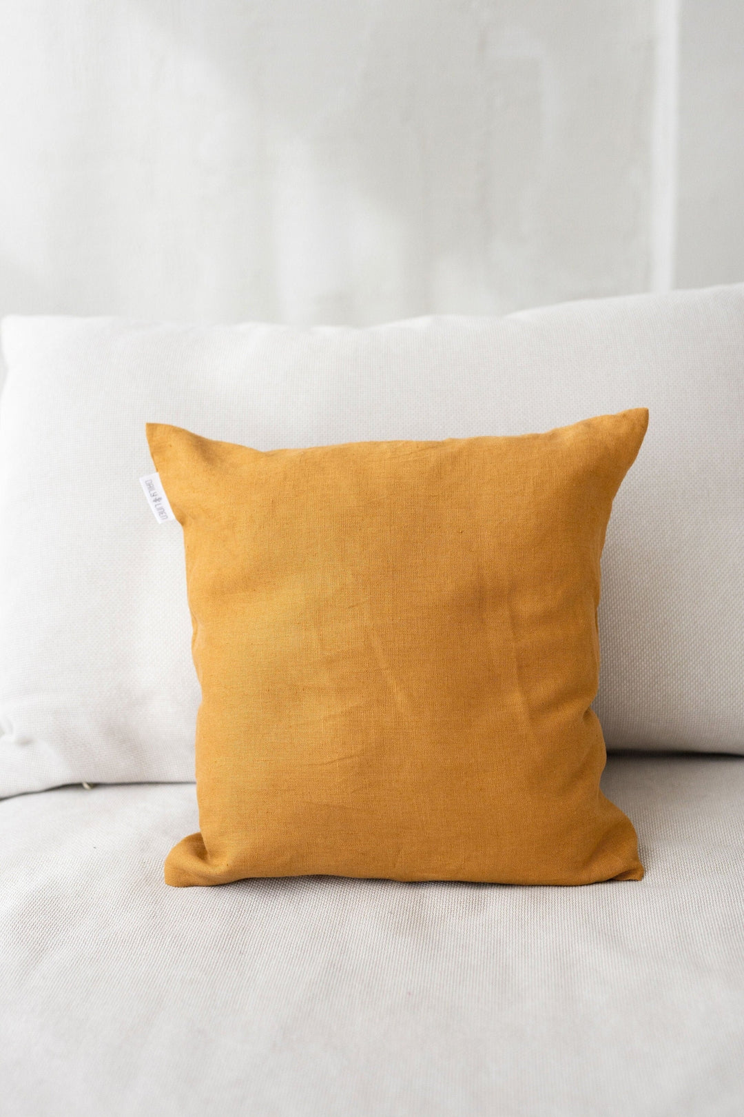 Deco Pillow Cover In Amber Yellow Color