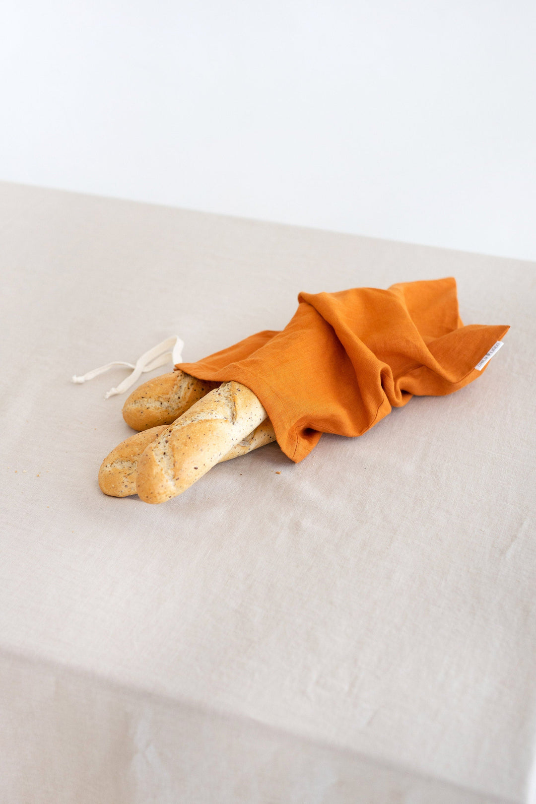 Linen Bread Bag In Mustard Color 3 - Daily Linen