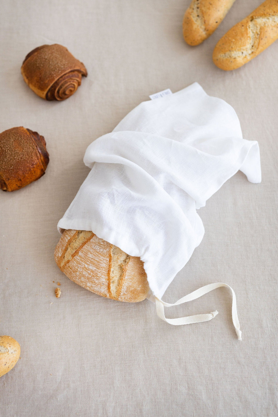 White Linen Bread Bag 1 - Daily Linen