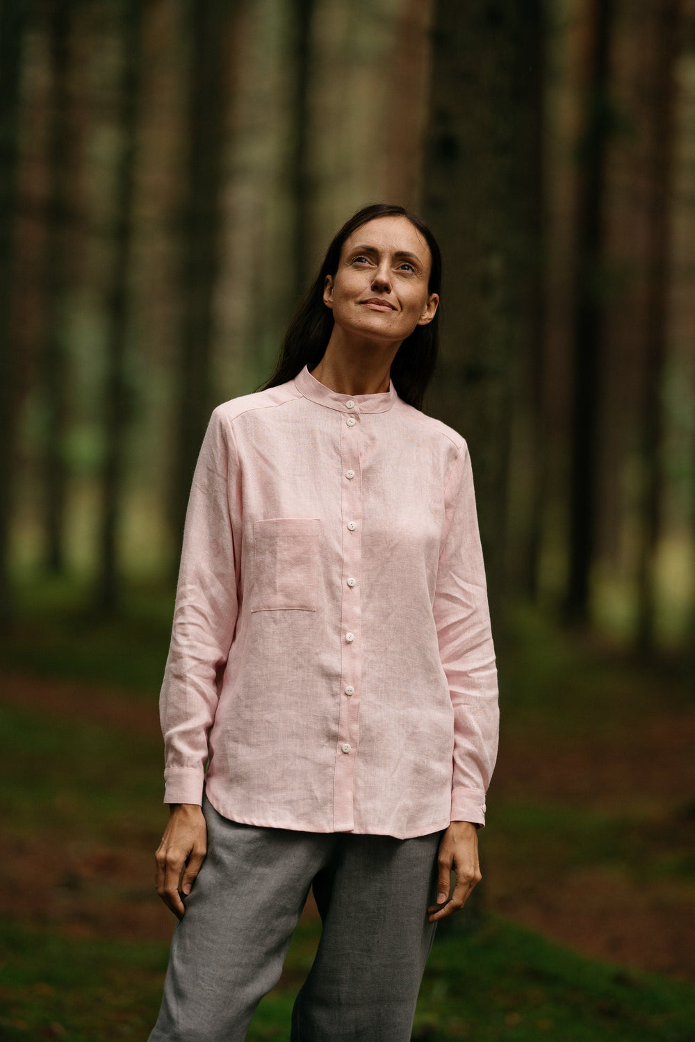 Rose Linen Button Up Shirt Amanda 2 - Daily Linen
