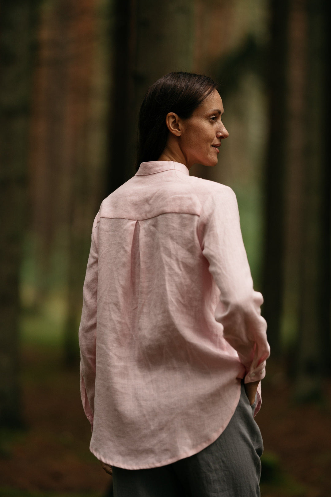 Rose Linen Button Up Shirt Amanda 3 - Daily Linen