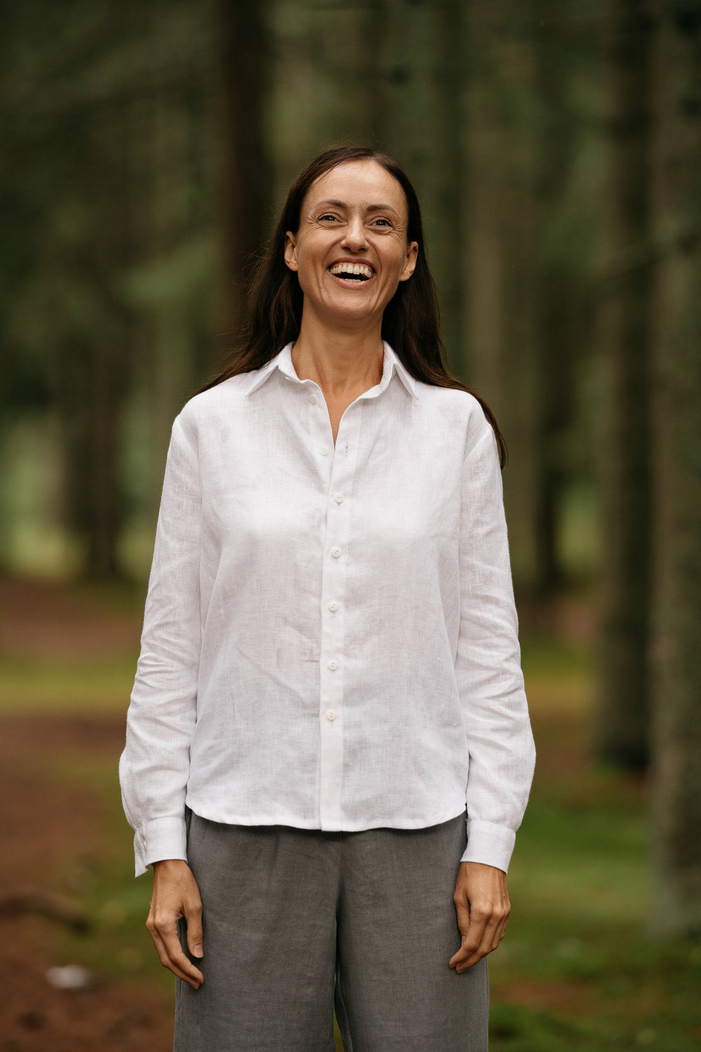 White Linen Button Up Shirt Lulu 2 - Daily Linen