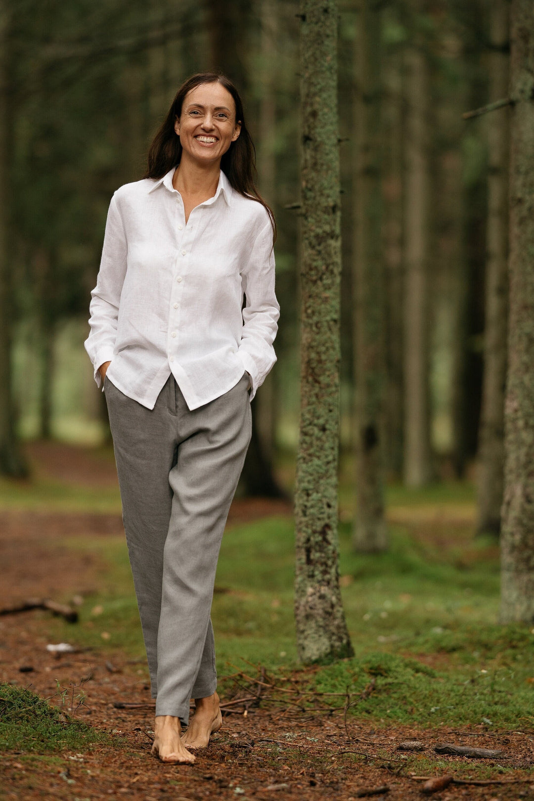 White Linen Button Up Shirt Lulu 3 - Daily Linen